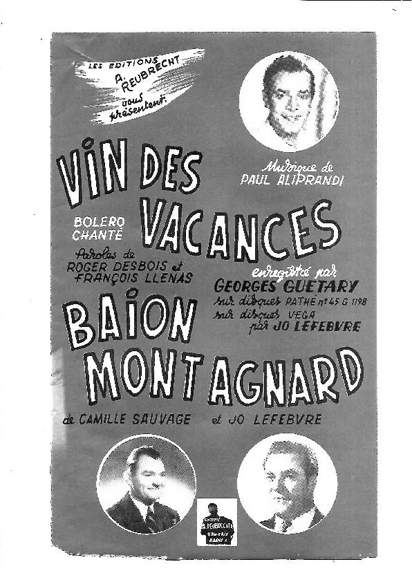 télécharger la partition d'accordéon Le vin des vacances (Orchestration) (Boléro) au format PDF