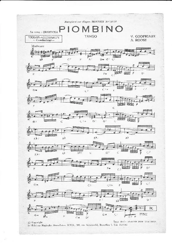 télécharger la partition d'accordéon Piombino (Tango) au format PDF