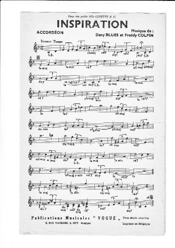 télécharger la partition d'accordéon Inspiration (Bounce) au format PDF