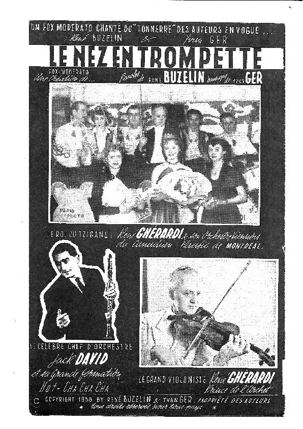 télécharger la partition d'accordéon Le nez en trompette (Créé par : René Ghérardi / Jack David) (Orchestration) (Fox) au format PDF
