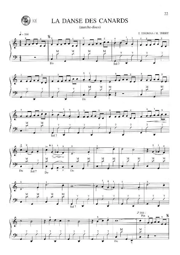 télécharger la partition d'accordéon La danse des canards au format PDF