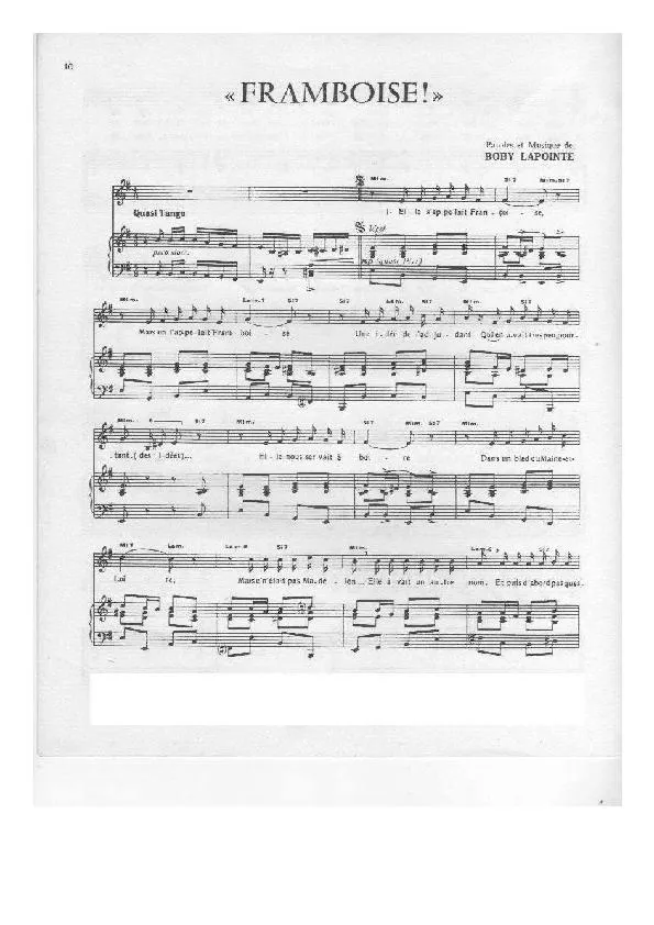télécharger la partition d'accordéon Framboise (Tango) au format PDF