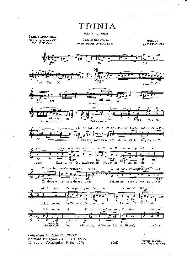 télécharger la partition d'accordéon Trinia (Orchestration) (Paso Doble) au format PDF