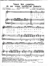télécharger la partition d'accordéon VOUS LES COPAINS JE NE VOUS OUBLIERAI JAMAIS  (do wah diddy diddy) au format PDF