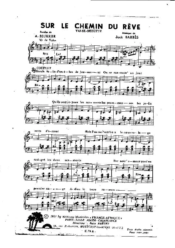télécharger la partition d'accordéon Sur le chemin du rêve (+ Variations) (Valse Musette) au format PDF