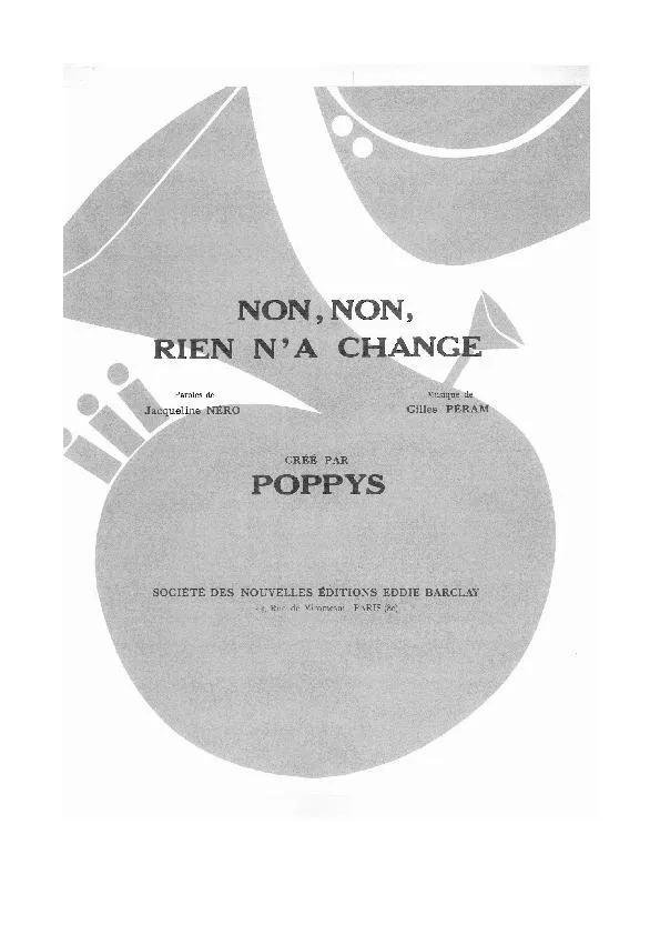télécharger la partition d'accordéon Non non rien n'a changé (Chant : Poppys) (Disco) au format PDF