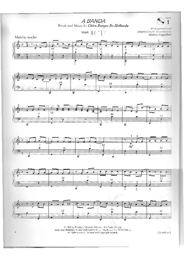 télécharger la partition d'accordéon A Banda (Arrangement : Andrea Cappellari) (Marche Rancho) au format PDF