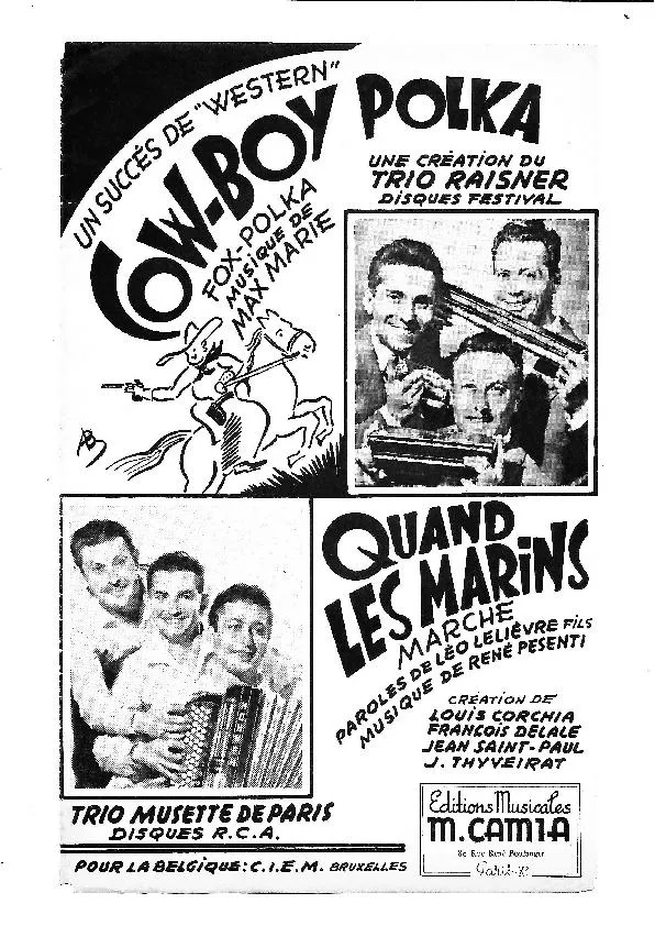 télécharger la partition d'accordéon Quand les Marins (Créée par : Louis Corchia / François Delale / Jean Saint-Paul / Jean Thyveirat) (Orchestration) (Marche Step) au format PDF