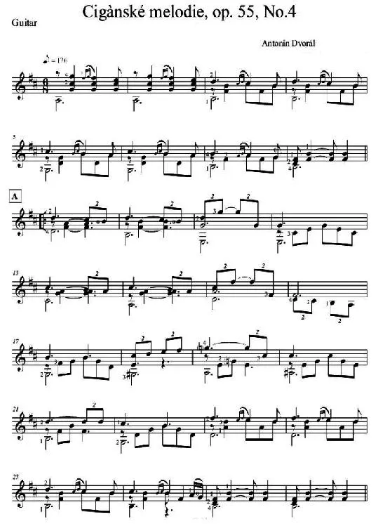 télécharger la partition d'accordéon Cigànské melodie op 55 N°4 (Mélodie Tzigane) au format PDF