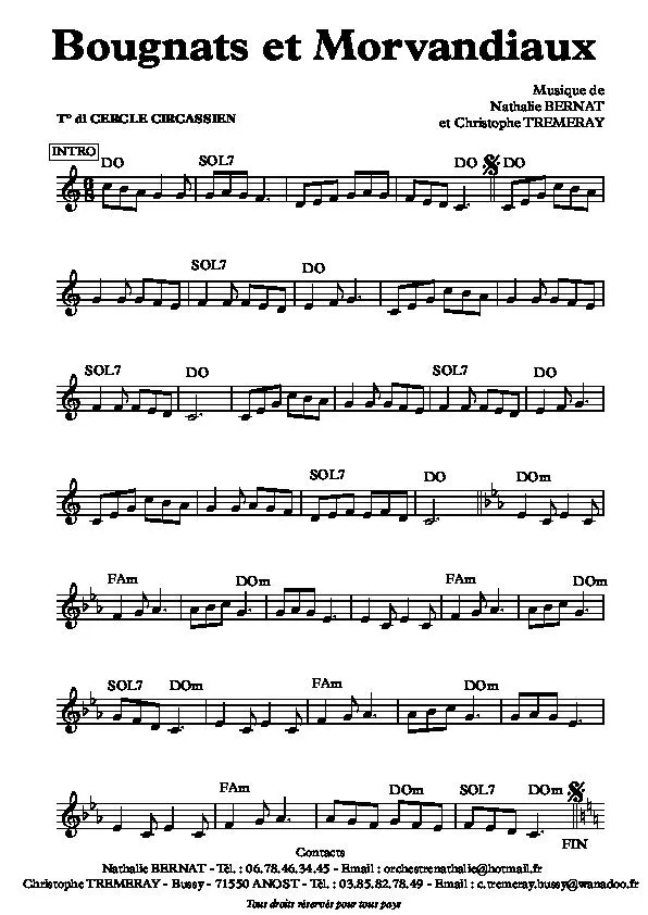 télécharger la partition d'accordéon Bougnats et Morvandiaux (Cercle Circassien) au format PDF