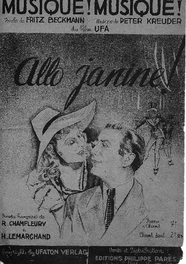 télécharger la partition d'accordéon Musique Musique Musique (Du Film : Allo Janine) (Fox Trot) au format PDF