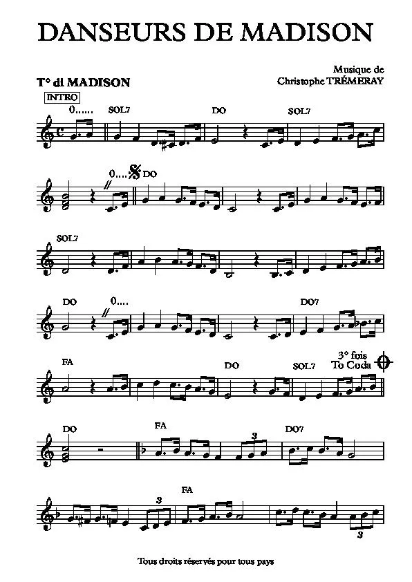 télécharger la partition d'accordéon Danseurs de Madison au format PDF