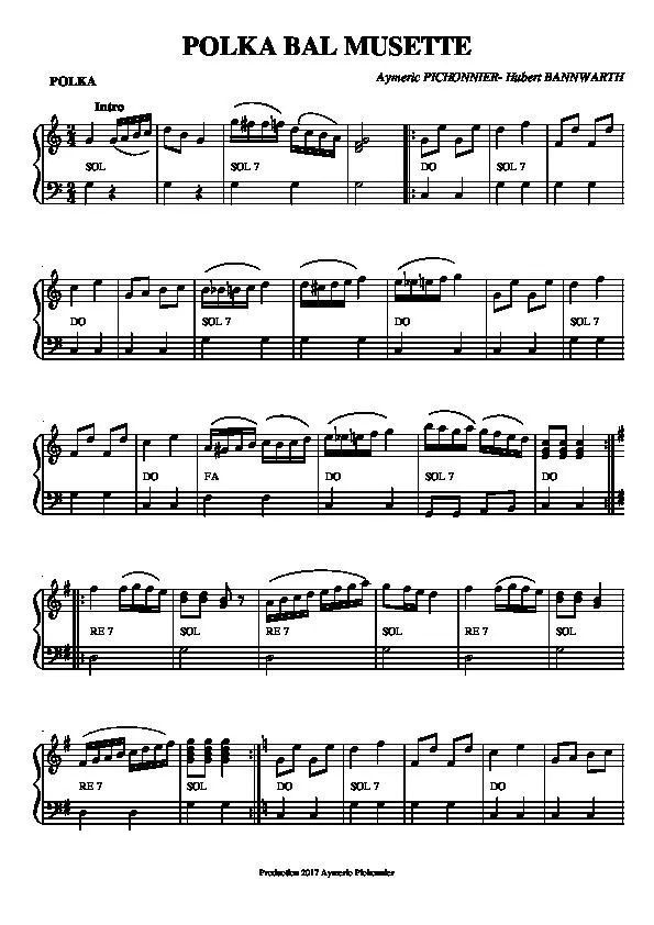 télécharger la partition d'accordéon Polka Bal Musette au format PDF