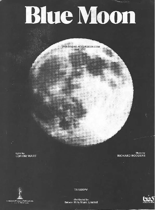 télécharger la partition d'accordéon Blue Moon (Frank Sinatra) au format PDF