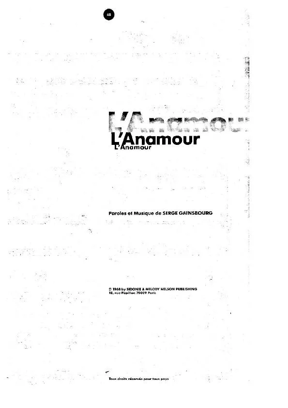 télécharger la partition d'accordéon L'Anamour au format PDF