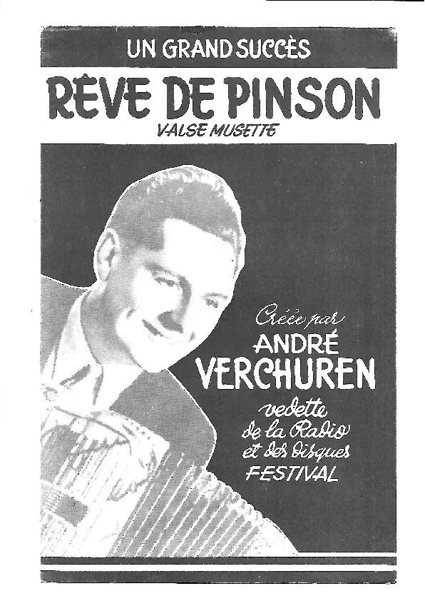 télécharger la partition d'accordéon Rêve de pinson (Créée par : André Verchuren) (Valse Trés Brillante) au format PDF