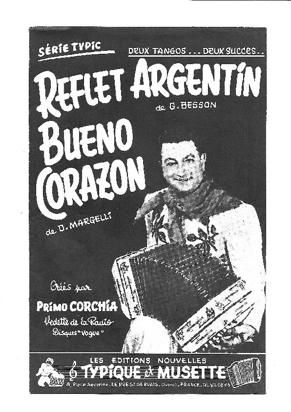 télécharger la partition d'accordéon Bueno Corazon (Créé par : Primo Corchia) (Tango Typique) au format PDF