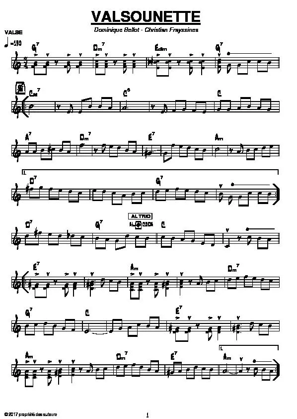 télécharger la partition d'accordéon Valsounette (Valse Musette) au format PDF