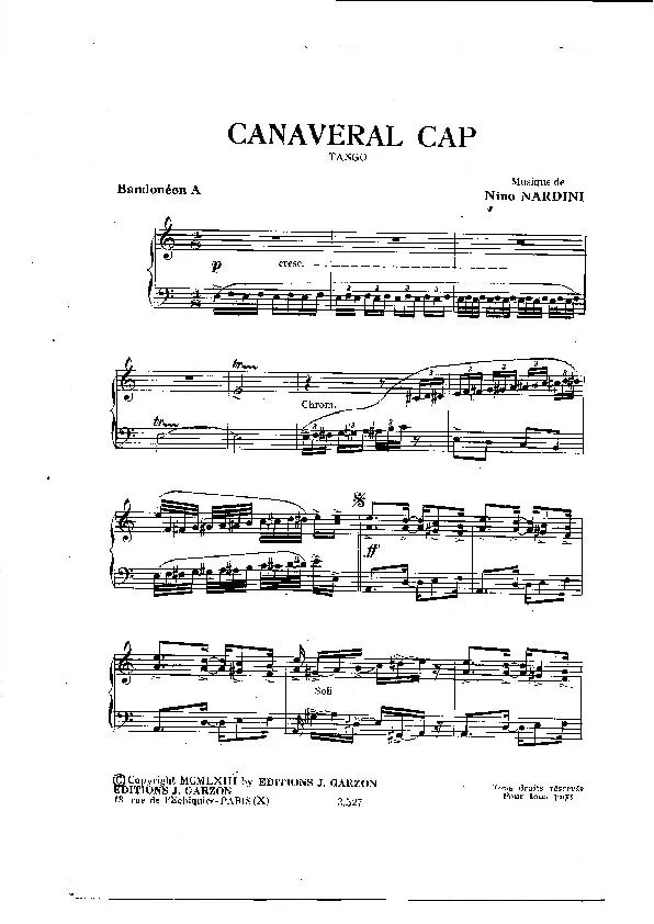 télécharger la partition d'accordéon Canaveral Cap (Bandonéons A + B + Accordéon) (Tango) au format PDF