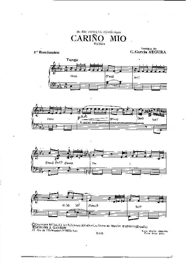 télécharger la partition d'accordéon Cariño Mio (Du Film : Sissi 63) (Bandonéons A + B) (Tango) au format PDF