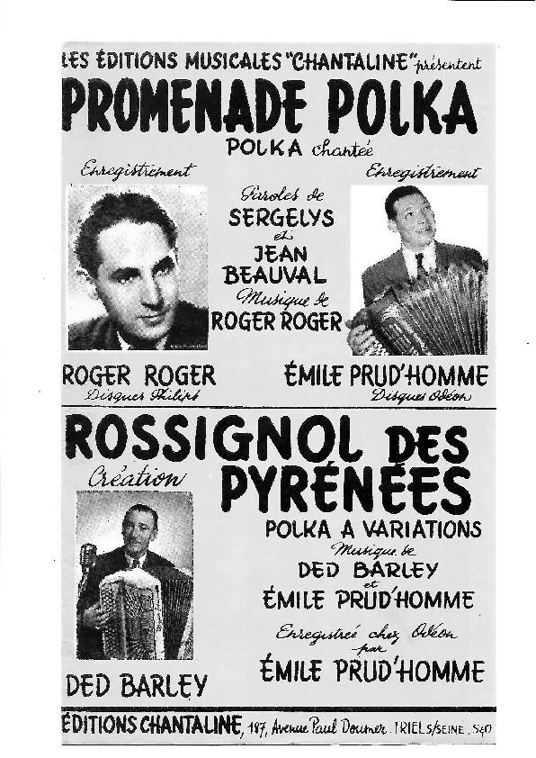 télécharger la partition d'accordéon Rossignol des Pyrénées (Sur les motifs de la chanson de : Sergelys et Jean Beauval) (Orchestration) (Polka à Variations) au format PDF