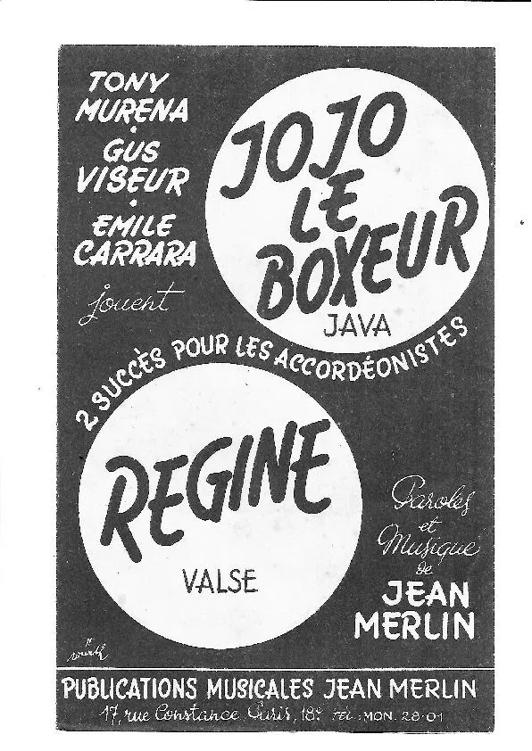 télécharger la partition d'accordéon Jojo le boxeur + Régine (Java + Valse) au format PDF