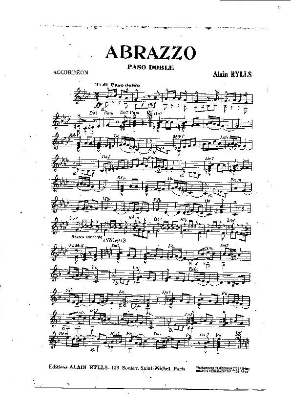 télécharger la partition d'accordéon Abrazzo (Orchestration Complète) (Paso Doble) au format PDF