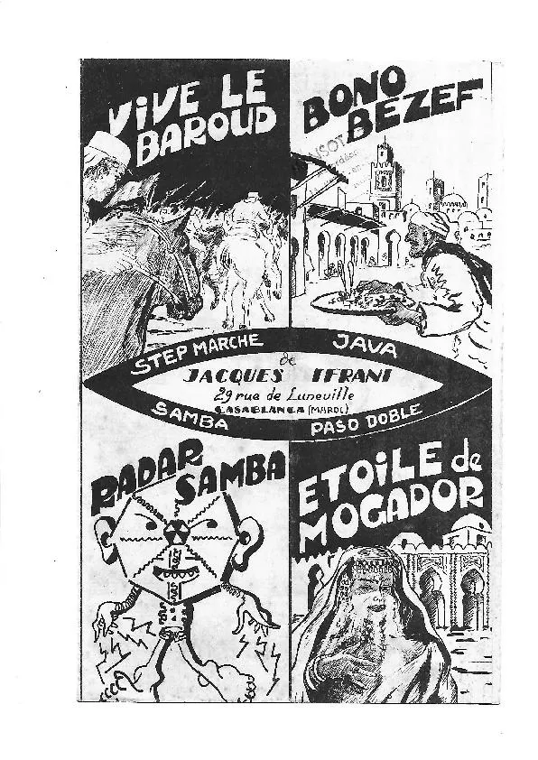 télécharger la partition d'accordéon Recueil 4 Titres : Vive le baroud + Bono bezef + Radar samba + Etoile de Mogador (Orchestration) + Polka du Pépère au format PDF