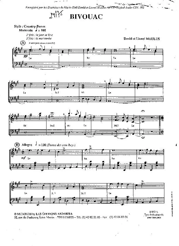 télécharger la partition d'accordéon Bivouac (Country Dance) au format PDF