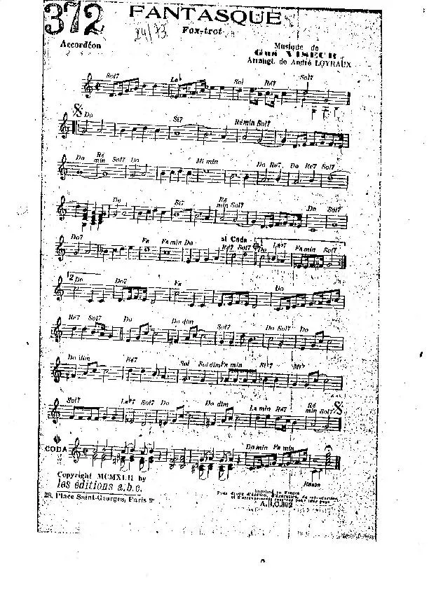 télécharger la partition d'accordéon Fantasque (Arrangement : André Loyraux) (Fox Trot) au format PDF