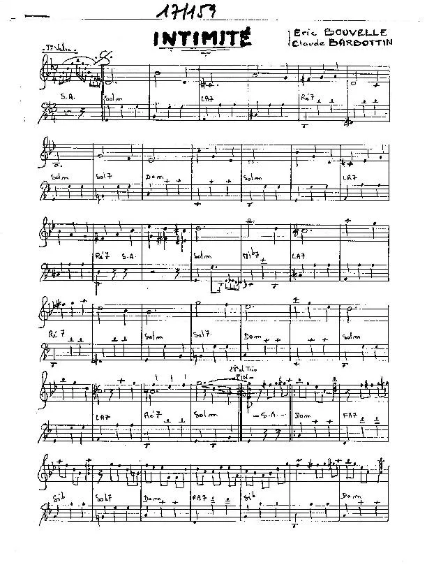télécharger la partition d'accordéon Intimité (Valse) (Manuscrite) au format PDF