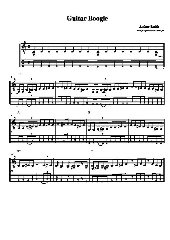 télécharger la partition d'accordéon Guitar Boogie (Transcription : Eric Boursy) au format PDF
