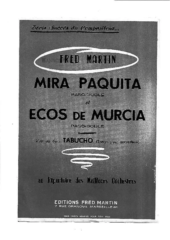 télécharger la partition d'accordéon Ecos de Murcia (Orchestration Complète) (Paso Doble) au format PDF