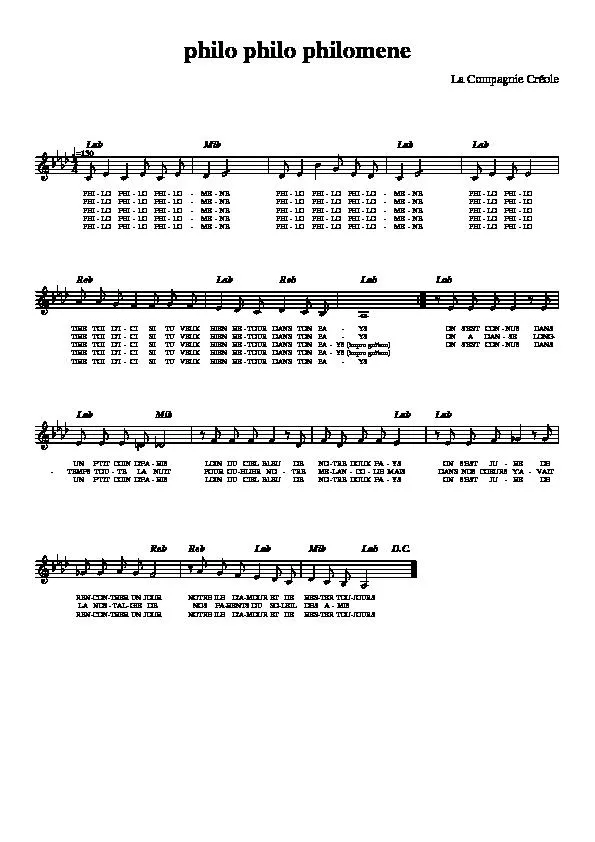 télécharger la partition d'accordéon Phili Philomène (Relevé) au format PDF