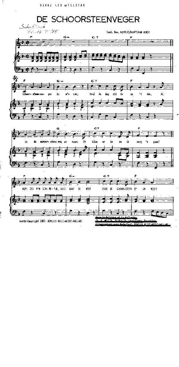 télécharger la partition d'accordéon De Schoorsteenveger (Interprète : Dikke Leo) (Scottish Traditionnelle) au format PDF