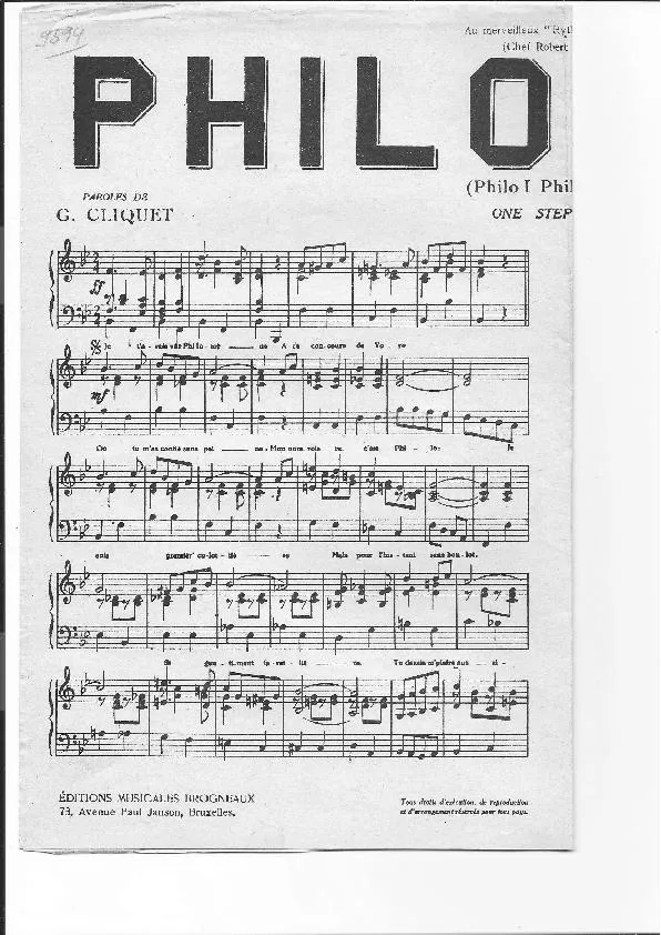 télécharger la partition d'accordéon Philomène (Philo Philo Philo) (One Step Chanté) au format PDF