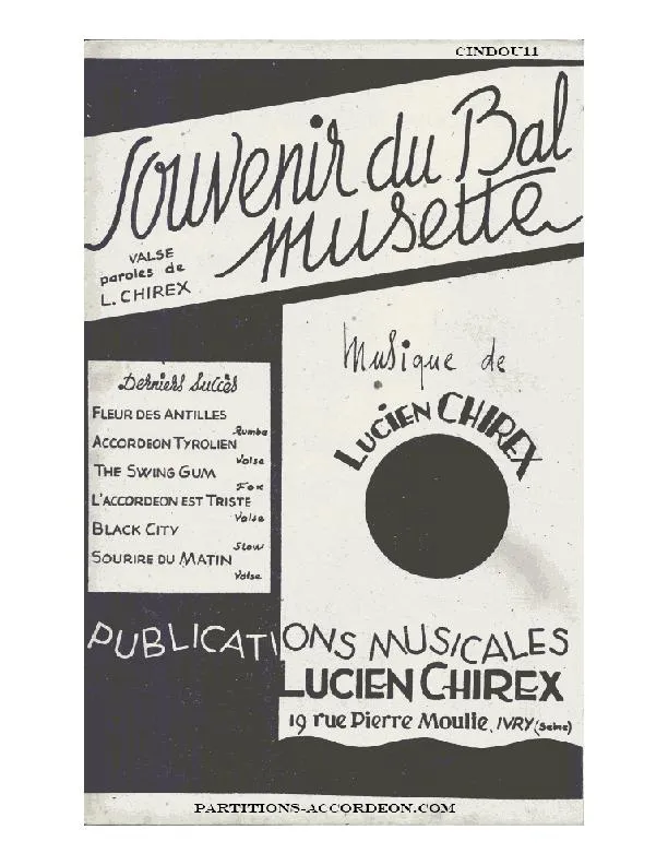 télécharger la partition d'accordéon Souvenir du bal musette (Valse) au format PDF