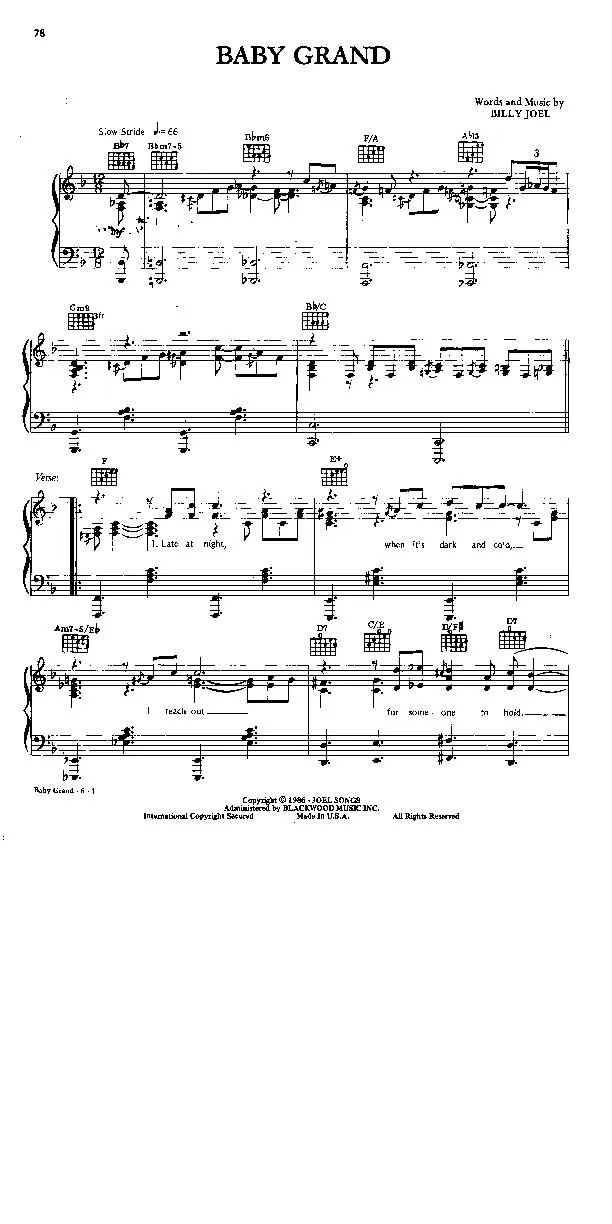 télécharger la partition d'accordéon Baby Grand (Duo avec Ray Charles) (Slow Rock) au format PDF