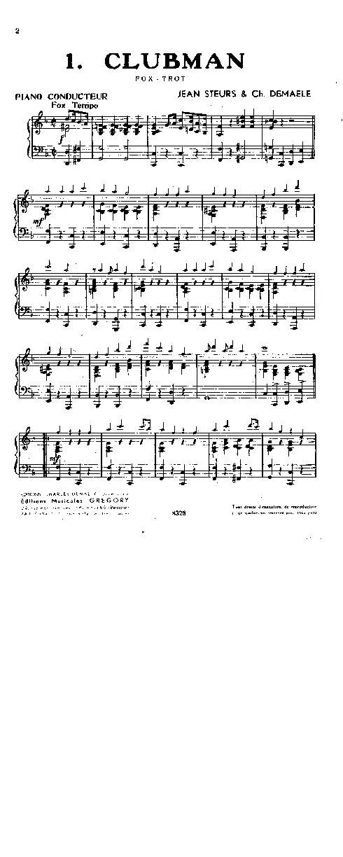 télécharger la partition d'accordéon Clubman (Fox Trot) (Partie : Piano) au format PDF