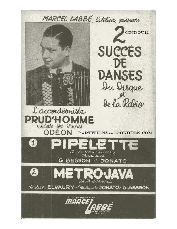 télécharger la partition d'accordéon Métro Java (Enregistrée par : Emile Prud'Homme) (Orchestration) au format PDF
