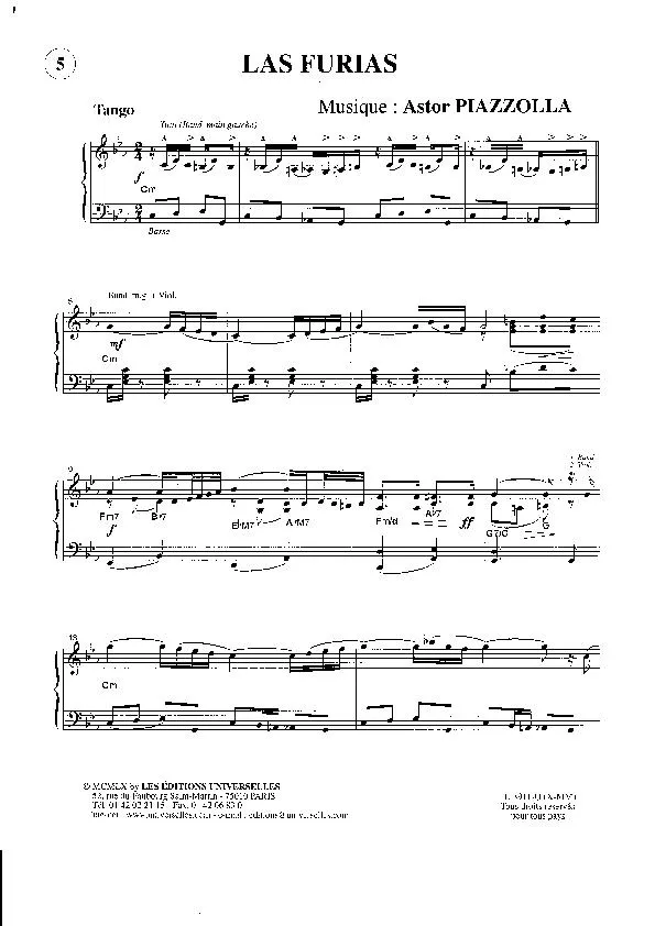télécharger la partition d'accordéon Las Furias (Tango) au format PDF