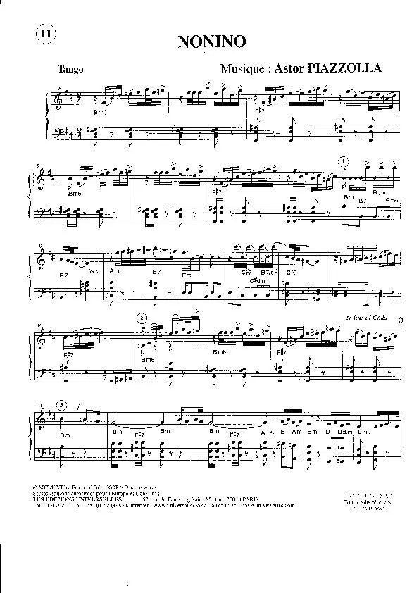télécharger la partition d'accordéon Nonino (Tango) au format PDF