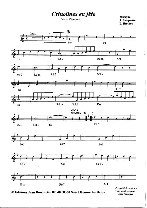 télécharger la partition d'accordéon Crinolines en fête (Valse Viennoise) au format PDF