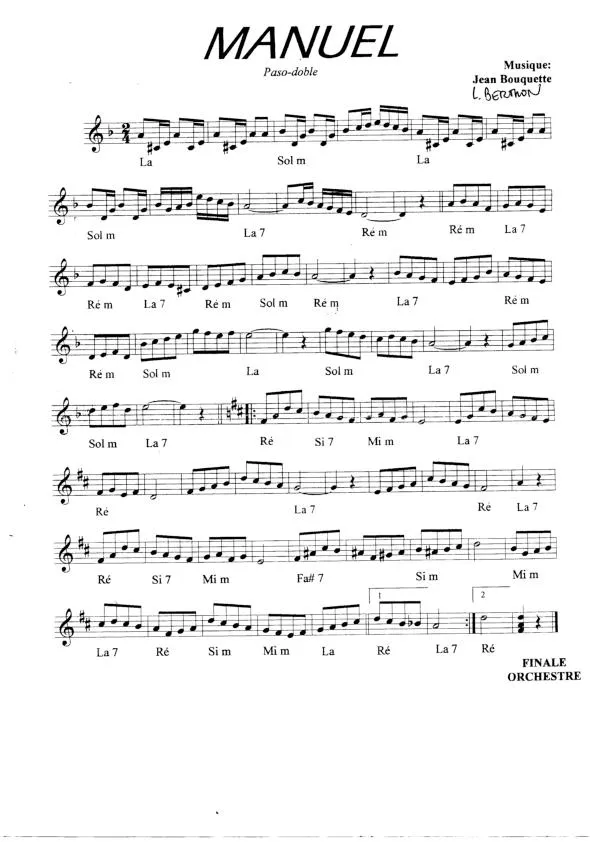 télécharger la partition d'accordéon Manuel (Paso Doble) au format PDF
