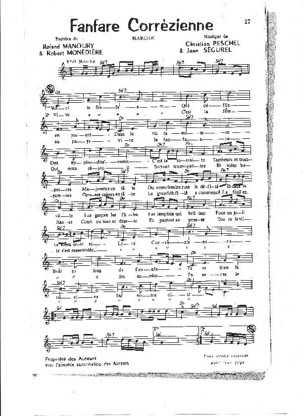 télécharger la partition d'accordéon Fanfare Corrèzienne (Marche) au format PDF