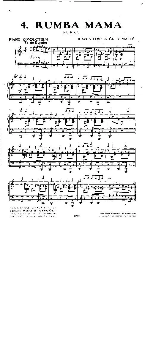 télécharger la partition d'accordéon Rumba Mama (Partie : Piano) au format PDF