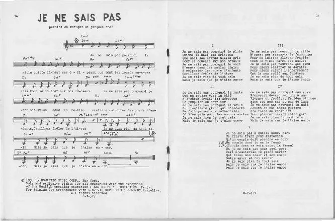 télécharger la partition d'accordéon Je ne sais pas (Ballade) au format PDF