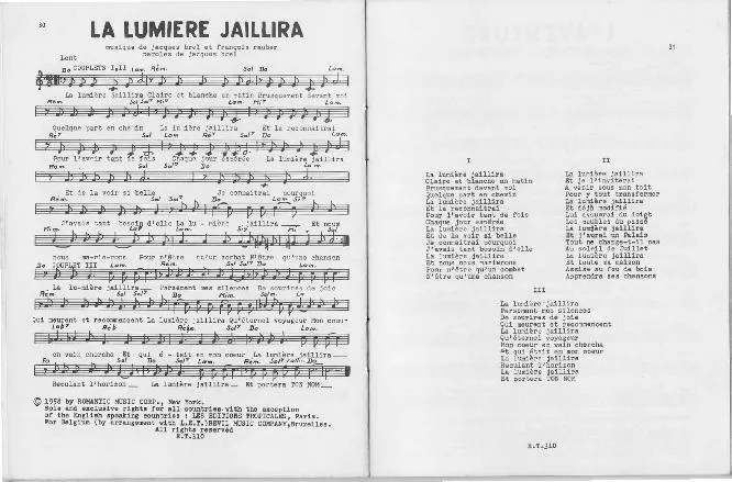 télécharger la partition d'accordéon La lumière Jaillira (Slow Rock) au format PDF