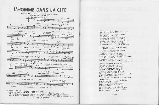 télécharger la partition d'accordéon L'homme dans la cité (Boléro) au format PDF