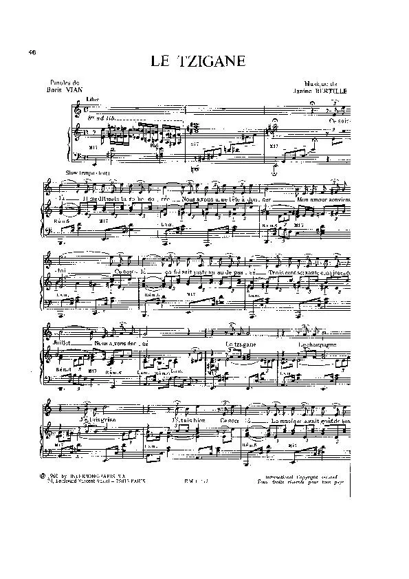 télécharger la partition d'accordéon Le Tzigane (Slow Rock) au format PDF